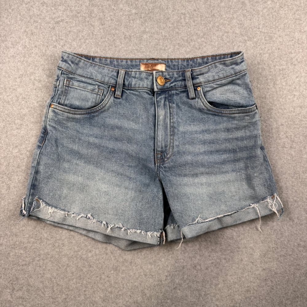 Kut from the Kloth Shorts Womens Size 2 Denim Jane High Rise Raw Hem Cuffed Jean